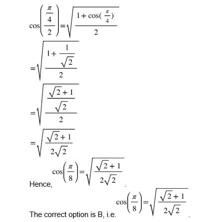 cos( π/8 )